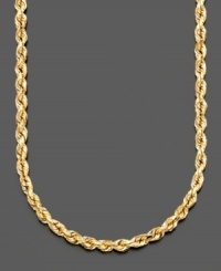 Twist and twirl with this beautiful strand of diamond-cut 14k gold. Chain measures approximately 18 inches. Twist and twirl with this beautiful strand of diamond-cut 14k gold. Chain measures approximately 18 inches.