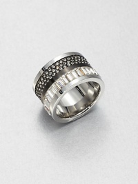 A two-tone style with sparkling rhinestones in various shapes. Ion-plated steelGlass stonesDiameter, about .5Imported A two-tone style with sparkling rhinestones in various shapes. Ion-plated steelGlass stonesDiameter, about .5Imported