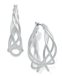 The perfect spiral. These drop earrings from Charter Club weave their magic with a swirling design. Crafted in silver tone mixed metal. Approximate drop: 1-1/4 inches. The perfect spiral. These drop earrings from Charter Club weave their magic with a swirling design. Crafted in silver tone mixed metal. Approximate drop: 1-1/4 inches.