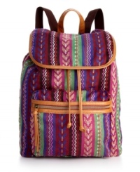A boho-inspired backpack that'll keep you looking stylish all year long. This vibrant design from American Rag features a convenient front zip pocket and comfortable adjustable straps. A boho-inspired backpack that'll keep you looking stylish all year long. This vibrant design from American Rag features a convenient front zip pocket and comfortable adjustable straps.