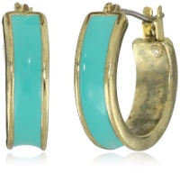 Anne Klein Bright Links Gold-Tone Turquoise Enamel Hoop Earrings Anne Klein Bright Links Gold-Tone Turquoise Enamel Hoop Earrings