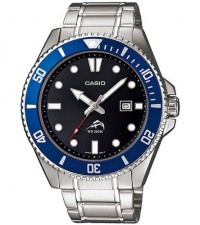 Casio Men's MDV106D-1A2V Silver Stainless-Steel Quartz Watch with Black Dial Casio Men's MDV106D-1A2V Silver Stainless-Steel Quartz Watch with Black Dial