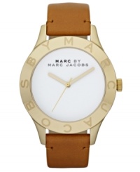 With the logo-etched golden bezel, this Blade collection watch from Marc by Marc Jacobs leaves no question unanswered. With the logo-etched golden bezel, this Blade collection watch from Marc by Marc Jacobs leaves no question unanswered.
