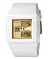 Square up your sporty, casual looks with this fresh analog digital watch from Baby-G.