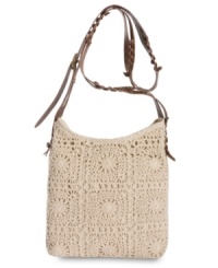 Go boho with this vintage-inspired design from Lucky Brand. An all-over crochet body with a neutral crossbody strap make this style ideal for all your weekend adventures. Go boho with this vintage-inspired design from Lucky Brand. An all-over crochet body with a neutral crossbody strap make this style ideal for all your weekend adventures.