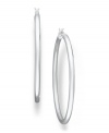 Hoop earrings pull any look together. A classic staple to your collection, Touch of Silver's polished style is crafted in silver-plated brass with a sterling silver click backing. Approximate diameter: 2-1/5 inches. Approximate width: 1/10 inch.