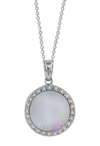 Effy Jewlery Pink Mother of Pearl and Diamond Pendant, .12 TCW Effy Jewlery Pink Mother of Pearl and Diamond Pendant, .12 TCW