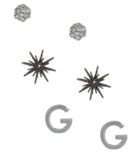 G by GUESS Sunburst Charm Stud Set, SILVER G by GUESS Sunburst Charm Stud Set, SILVER
