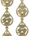 Privileged NYC Gold plated Filigree Triple Fan Dangle Earrings 2