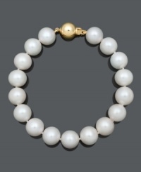 Standout style to last a lifetime. Bracelet features AA+ cultured freshwater pearls (11-12 mm) with a 14k gold clasp. Approximate length: 8 inches. Standout style to last a lifetime. Bracelet features AA+ cultured freshwater pearls (11-12 mm) with a 14k gold clasp. Approximate length: 8 inches.