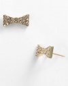 Marc by Marc Jacobs Pavé Bow Stud Crystal Gold Plated Earrings - Oro