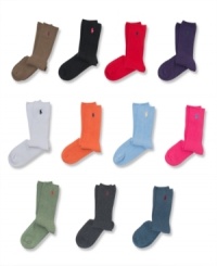 The classic crew sock from Polo Ralph Lauren comes in an array of go-to colors to suit your style every day of the week. The classic crew sock from Polo Ralph Lauren comes in an array of go-to colors to suit your style every day of the week.