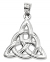 Symbolic for spirit, mind and body, this polished, solid Trinity charm makes the perfect Celtic gift. Crafted in 14k white gold. Chain not included. Approximate length: 1-1/5 inches. Approximate width: 9/10 inch.