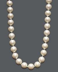 Elegance comes easy with a simple strand. Charter Club's chic necklace features shimmering simulated plastic pearls (14 mm) crafted in mixed metal. Approximate length: 16 inches.
