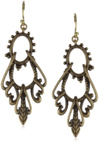 Lucky Brand Gold-Tone Openwork Swing Hoop Earrings Lucky Brand Gold-Tone Openwork Swing Hoop Earrings