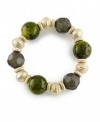 CHARTER CLUB Green/Gold-Plated Beaded Bracelet