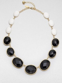 A statement design with a high-contrast style, a perfect colorblock piece. EnamelGlass stones14k goldplated white metalLength, about 21Lobster clasp closureImported A statement design with a high-contrast style, a perfect colorblock piece. EnamelGlass stones14k goldplated white metalLength, about 21Lobster clasp closureImported