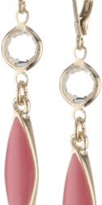 Anne Klein Bright Side Gold-Tone Pink Enamel Drop Earrings Anne Klein Bright Side Gold-Tone Pink Enamel Drop Earrings