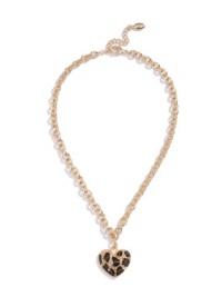 GUESS Gold-Tone Leopard Heart Necklace, GOLD GUESS Gold-Tone Leopard Heart Necklace, GOLD