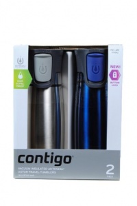 Contigo AUTOSEAL® Locking Stainless Steel Travel Mug 2 pack Stainless / Blue Contigo AUTOSEAL® Locking Stainless Steel Travel Mug 2 pack Stainless / Blue