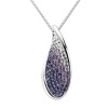 Carnevale Sterling Silver Faded Purple Tear Drop with Swarovski Elements Pendant Necklace, 18