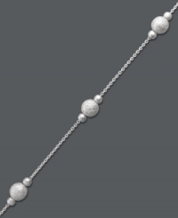 Beaded accents adorn this polished bracelet by Giani Bernini. A simple style to last a lifetime, bracelet is crafted in sterling silver. Approximate length: 7-1/2 inches. Beaded accents adorn this polished bracelet by Giani Bernini. A simple style to last a lifetime, bracelet is crafted in sterling silver. Approximate length: 7-1/2 inches.