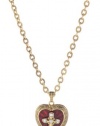 The Vatican Library Collection Red Enamel Cross Heart Locket Necklace