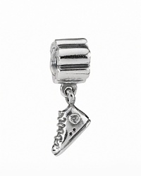 This sterling silver PANDORA charm is the perfect piece for style-savvy sneaker heads. This sterling silver PANDORA charm is the perfect piece for style-savvy sneaker heads.