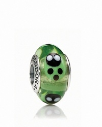 Lucky ladybugs adorn this colorful murano glass charm. Logo-engraved sterling silver trim displays the PANDORA signature. Lucky ladybugs adorn this colorful murano glass charm. Logo-engraved sterling silver trim displays the PANDORA signature.