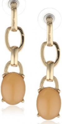 Anne Klein Burst and Bloom Gold-Tone Rose Colored Link Drop Earrings Anne Klein Burst and Bloom Gold-Tone Rose Colored Link Drop Earrings