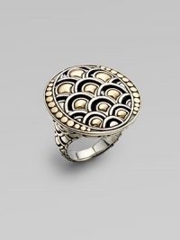 From the Naga Collection. Stunning combinations of dots and arcs, sterling silver and 18k gold, define this collection which feels both tribal and modern.18k yellow gold and sterling silver Diameter, about 1 Made in Bali