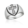 Effy Jewelry Effy® Sterling Silver Diamond Cross Ring .06 Tcw.