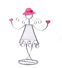 Happy Girl Earring Holder - Pink Heart Happy Girl Earring Holder - Pink Heart