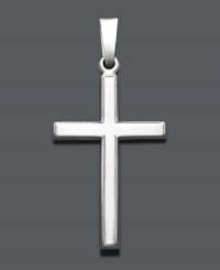 A traditional cross makes the perfect, everlasting gift. Simple design crafted in 14k white gold. Approximate drop width: 1/2 inch. Approximate drop length: 1 inch.
