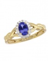 Effy Jewlery 14K Yellow Gold Tanzanite and Diamond Ring, .66 TCW Ring size 7