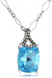 Badgley Mischka Fine Jewelry Champagne Diamonds Blue Topaz Pendant Necklace Badgley Mischka Fine Jewelry Champagne Diamonds Blue Topaz Pendant Necklace
