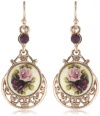 1928 Jewelry Rose Gold Amy Flower Dangle Earrings