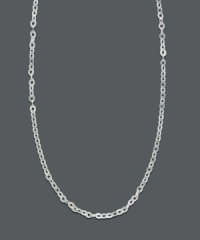 Stunning in its simplicity, a pendant isn't even necessary to make this 14k white gold cable chain shine. Adjustable. Approximate length: 16-20 inches. Stunning in its simplicity, a pendant isn't even necessary to make this 14k white gold cable chain shine. Adjustable. Approximate length: 16-20 inches.