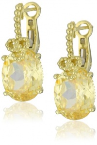 Judith Ripka La Petite Oval Stone with Triple Loop Canary Earrings Judith Ripka La Petite Oval Stone with Triple Loop Canary Earrings