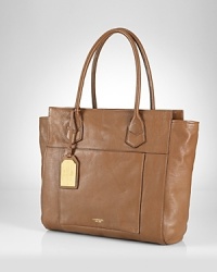Sized right for office to off-duty, this Lauren Ralph Lauren tote is classically crafted in leather with a spacious interior and an easy access exterior pocket. Sized right for office to off-duty, this Lauren Ralph Lauren tote is classically crafted in leather with a spacious interior and an easy access exterior pocket.