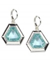 An enchanting design from Anne Klein. Cast a spell with the mesmerizing blue topaz-colored glass stone accents placed in a six-sided setting. Set in silver tone mixed metal. Approximate drop: 1-1/2 inches.