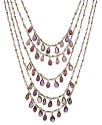 Make your presence felt with Lauren by Ralph Lauren's drama necklace. Crafted from brass, the necklace features rows of beads for a high-fashion statement. Approximate length: 22-1/2 inches to 34-1/2 inches. Make your presence felt with Lauren by Ralph Lauren's drama necklace. Crafted from brass, the necklace features rows of beads for a high-fashion statement. Approximate length: 22-1/2 inches to 34-1/2 inches.