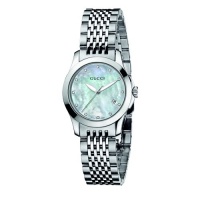 Gucci Women's YA126504 G-Timeless Diamond Marker White MOP Dial Watch Gucci Women's YA126504 G-Timeless Diamond Marker White MOP Dial Watch