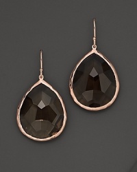 From the Rosé collection, large teardrop earrings with smoky quartz. Designed by Ippolita. From the Rosé collection, large teardrop earrings with smoky quartz. Designed by Ippolita.