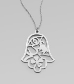 A charming, sterling silver pendant of lucky symbols with diamond accents on a link chain. Sterling silverDiamonds, 0.6 tcwLength, about 30Pendant size, about 2Lobster clasp closureMade in USA