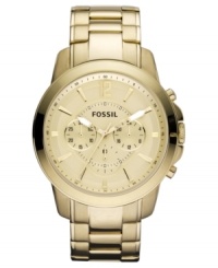 Golden tones lend a classic look to this Grant collection watch from Fossil. Golden tones lend a classic look to this Grant collection watch from Fossil.