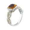 Delatori Sterling Silver with 18kt Gold Plated Accents with Deep Citrine Ring