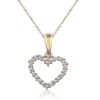 Effy Jewelry Effy® 14K Yellow Gold Diamond Heart Necklace .25 Tcw.