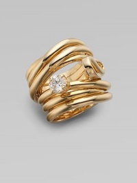 An exquisite design with a beautifully unique twisted element and a rhinestone accent. BrassGlass stoneDiameter, about ¾Made in Italy An exquisite design with a beautifully unique twisted element and a rhinestone accent. BrassGlass stoneDiameter, about ¾Made in Italy
