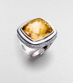 From the Albion Collection. Radiantly faceted citrine glows within a smooth setting and band of sterling silver with rich rope-textured detailing. Citrine Sterling silver About 1 square Imported